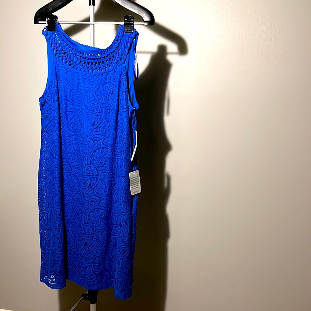 Eliza J Blue Lace Dress Size 14 NWT